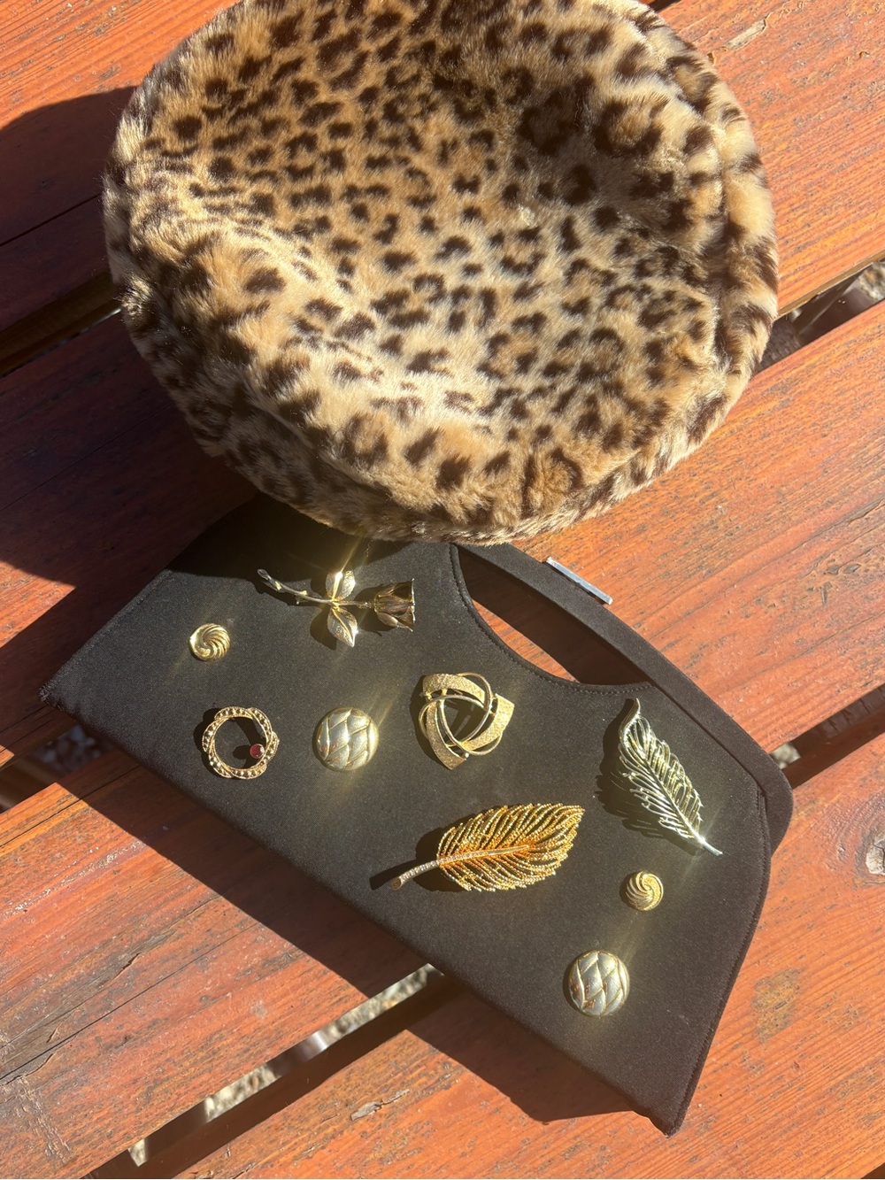OOAK Vintage Brooch Clutch Purse